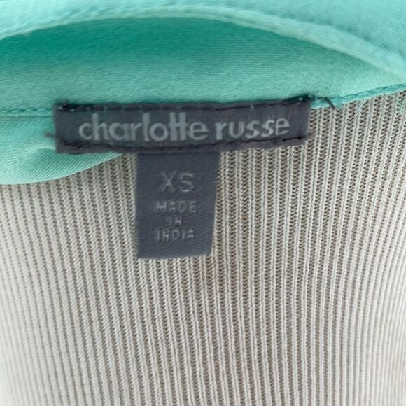 Teal blouse button up see-through size XS by Charlotte Russe - Picture 7 of 7